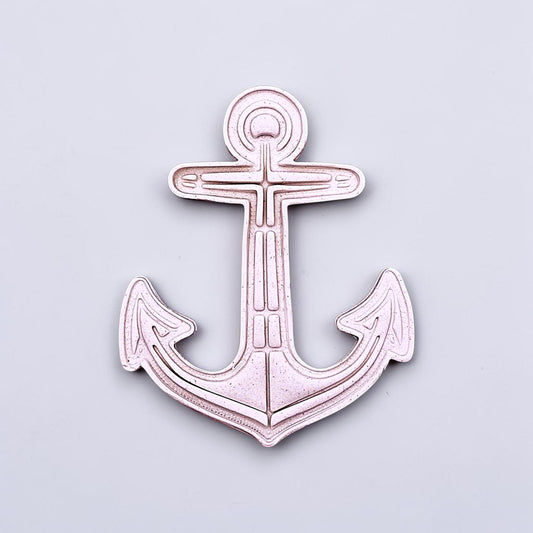 Anchor cookie dough cutout with stamped detail. Perfect for beach-themed cookies, nautical parties, weddings, or ocean-inspired bakes.