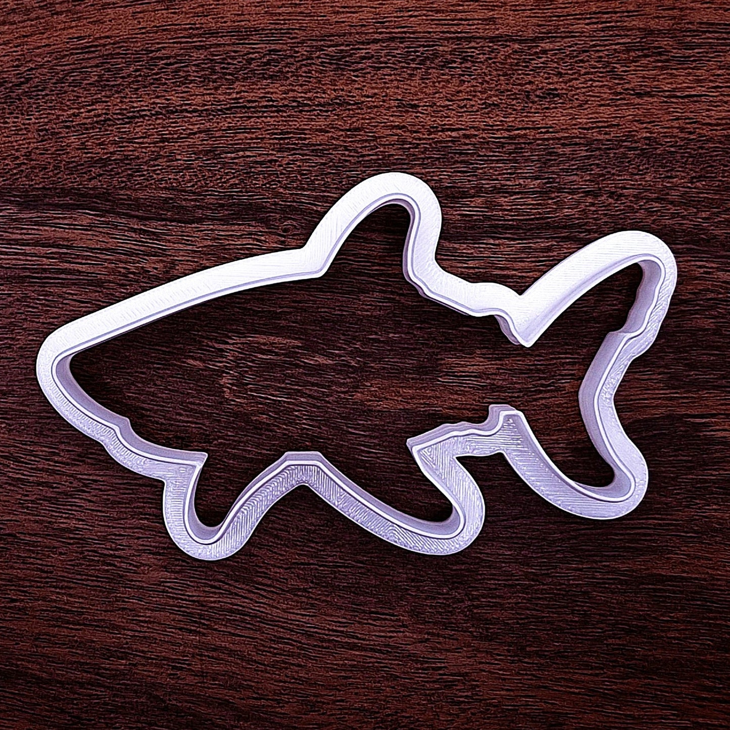 Customizable shark cookie cutter for ocean themed cookies, birthday parties, baking, fondant crafts, and unique personalized shark treats.
