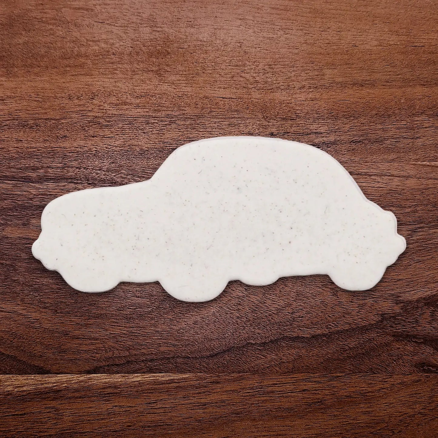Handmade and customizable punch buggy car cookie cutter dough cutout, perfect for vintage car themed cookies, birthdays and gifting.