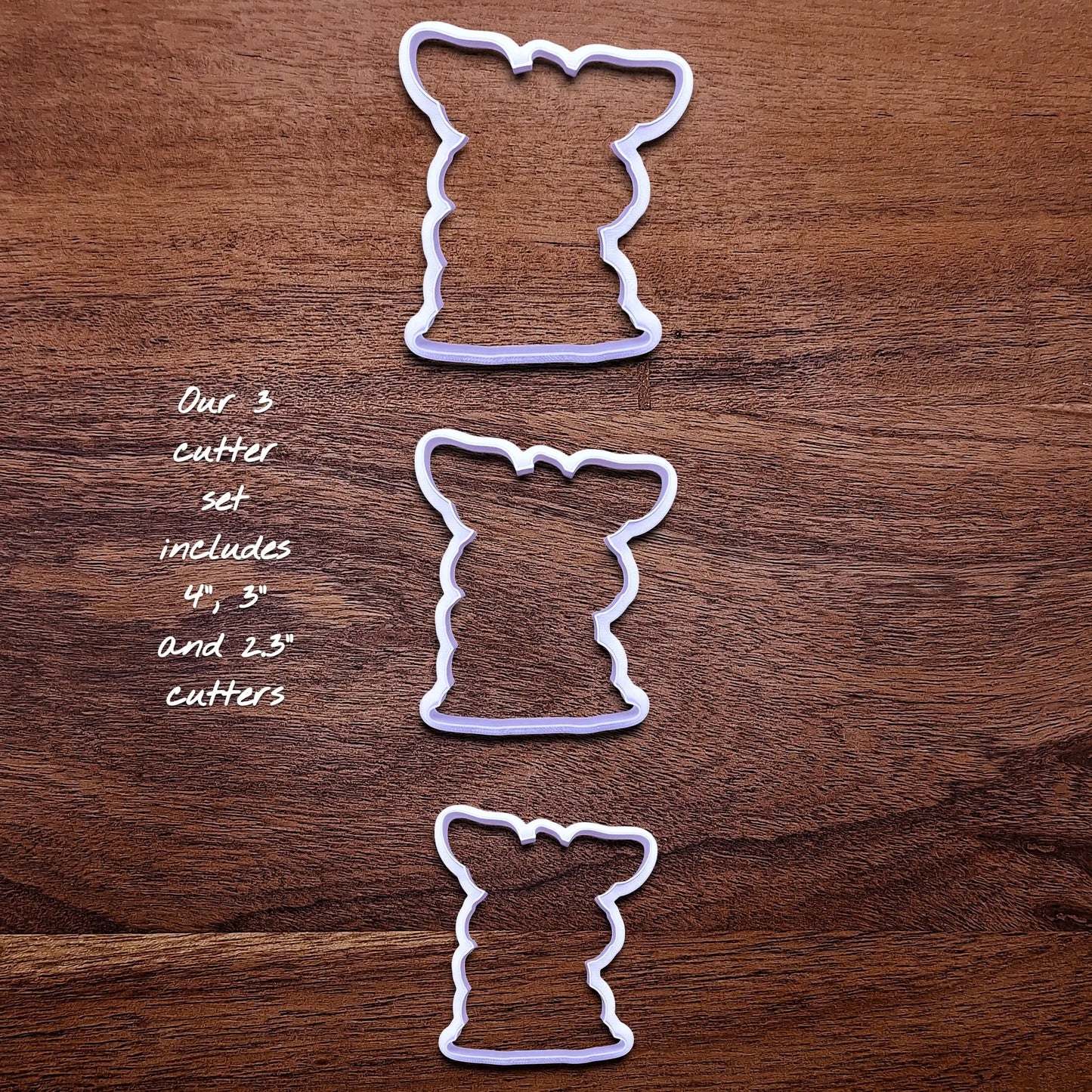 Handmade and customizable dog cookie cutters, perfect for cookies, fondant, crafts and pet treats.