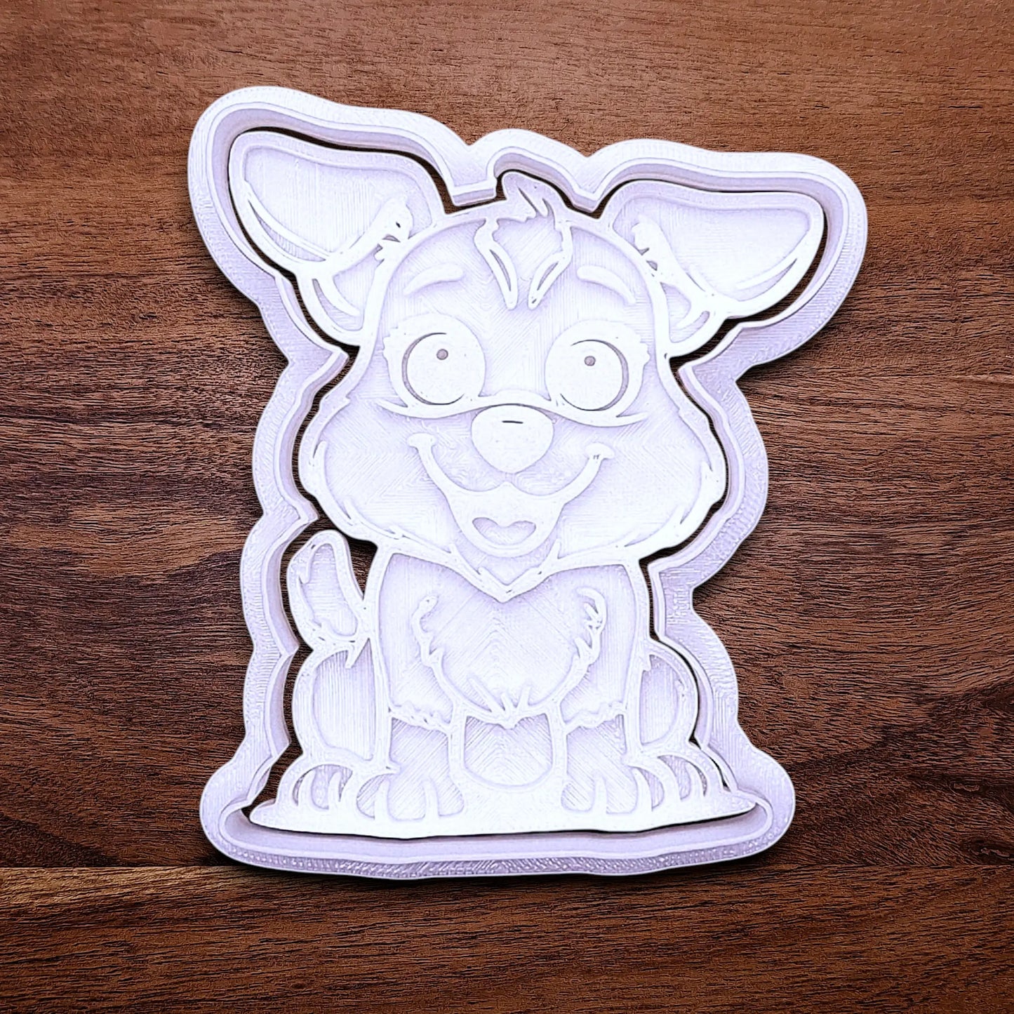 Handmade and customizable dog cookie cutter with stamp, perfect for cookies, fondant, crafts and pet treats.