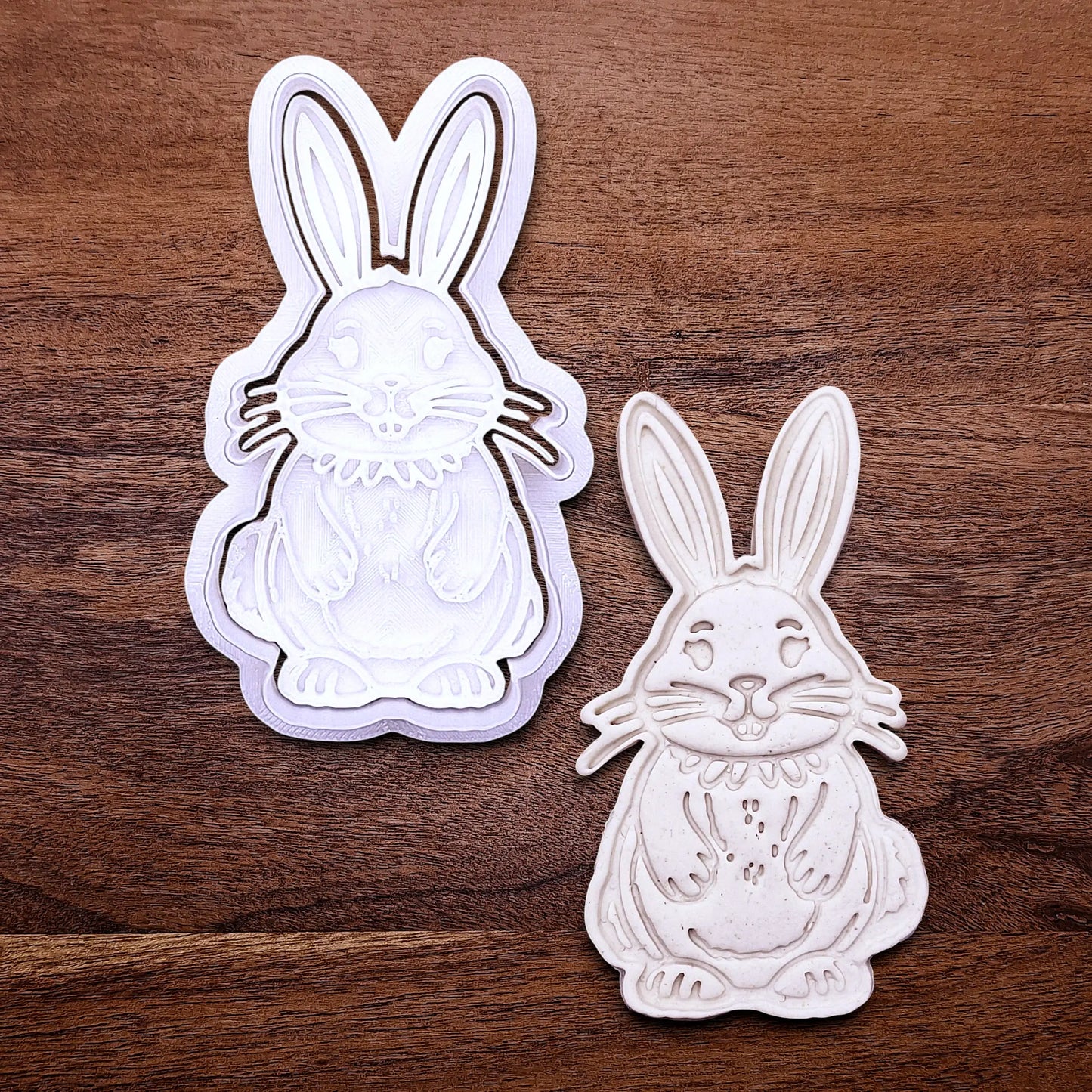 Bunny Rabbit Cookie Cutter Set and Stamp - Craft Fondant Baking Mold