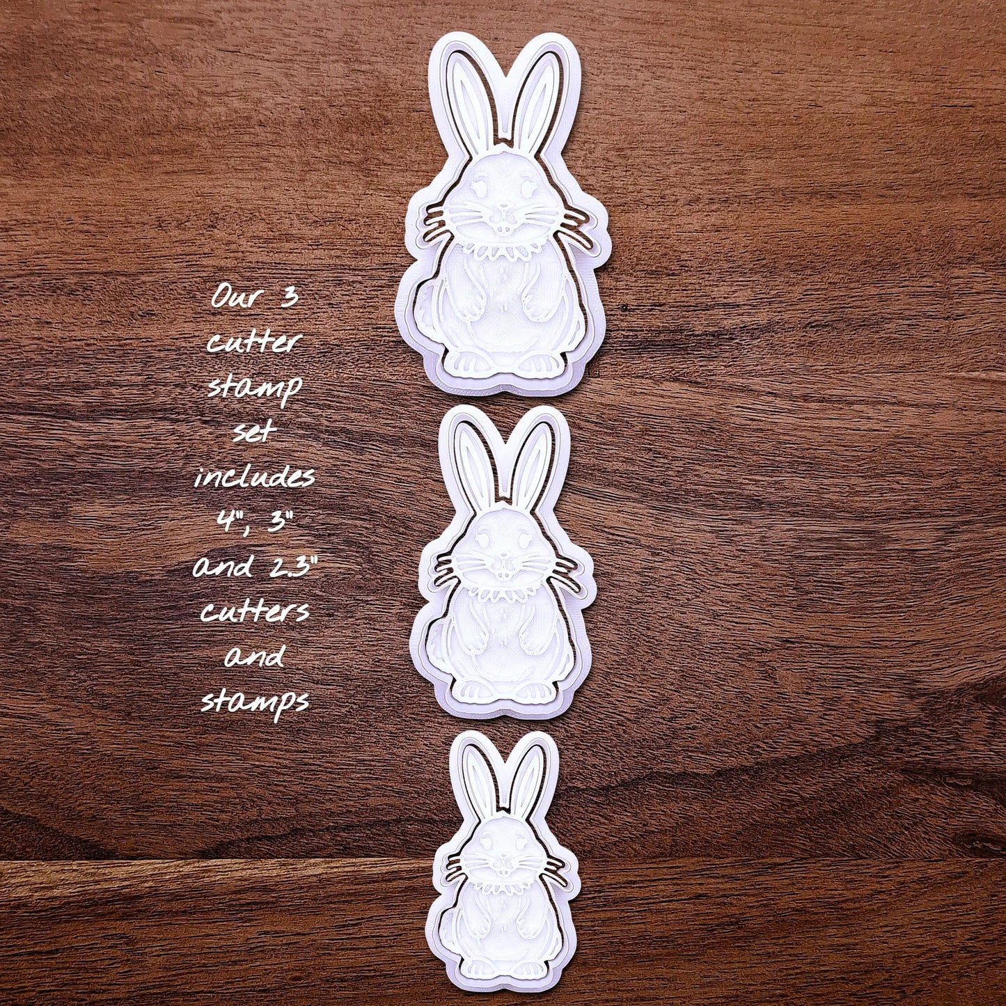 Bunny Rabbit Cookie Cutter Set and Stamp - Craft Fondant Baking Mold