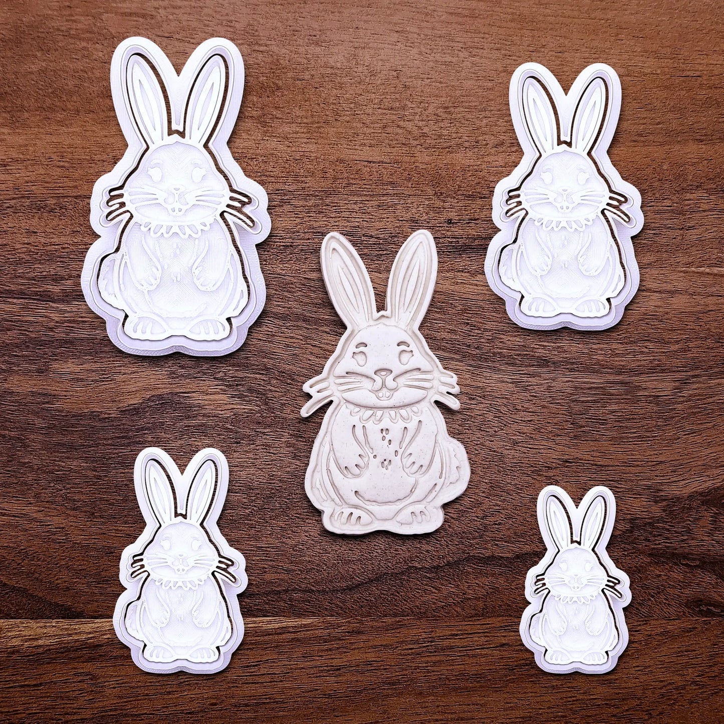 Bunny Rabbit Cookie Cutter Set and Stamp - Craft Fondant Baking Mold