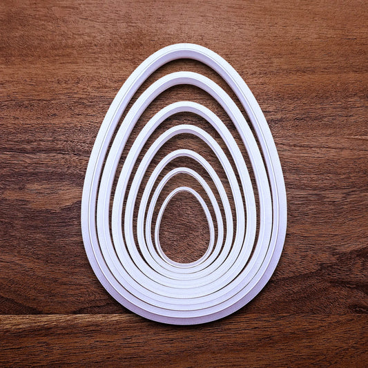 Handmade and customizable Egg Cookie Cutter Set – Oval-shaped baking tool for cookies, fondant, sandwiches, and crafts, available in multiple sizes and vibrant colors.