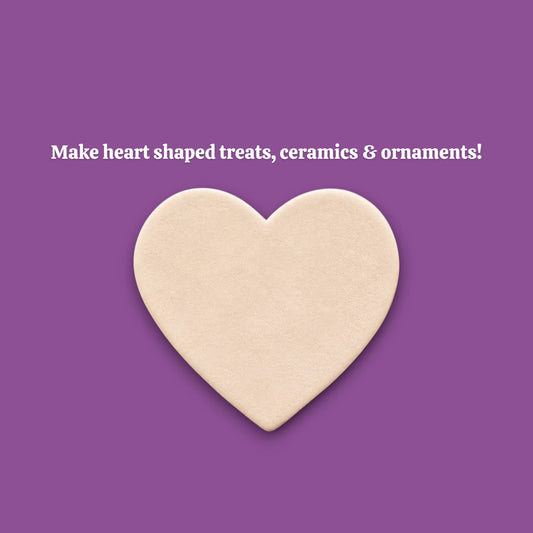 Heart cookie cutter dough cutout, perfect for layered cookies, fondant, crafts, weddings, and Valentine’s Day baking fun.