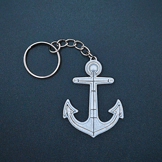 Durable PLA anchor keychain for nautical weddings, marina giveaways, boating events, and eco-conscious maritime-themed accessories.
