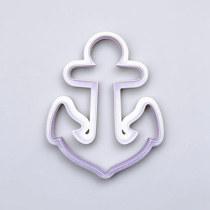 Top view of anchor cookie cutter shown without stamp. Perfect for bold cookies or statement treats for coastal weddings and sea-themed events.