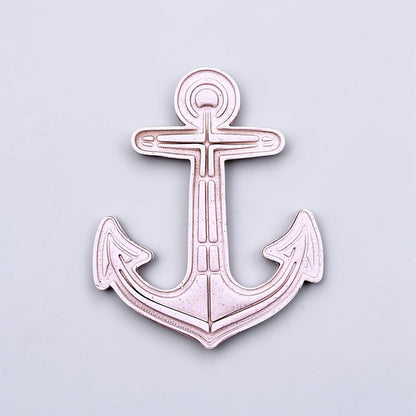 Anchor cookie dough cutout with stamped detail. Perfect for beach-themed cookies, nautical parties, weddings, or ocean-inspired bakes.