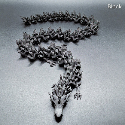 Magenta articulated dragon toy with smooth, movable segments, 3D printed in eco PLA plastic, ideal for stress relief and collectors.