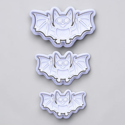 Bat Cookie Cutter Set and Stamp – Halloween Spooky Baking Craft Mold