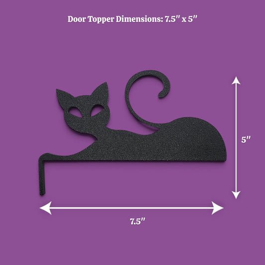 Cute cat door topper decor featuring a lounging feline that rests atop standard doors, a perfect gift for cat lovers and quirky home accents.