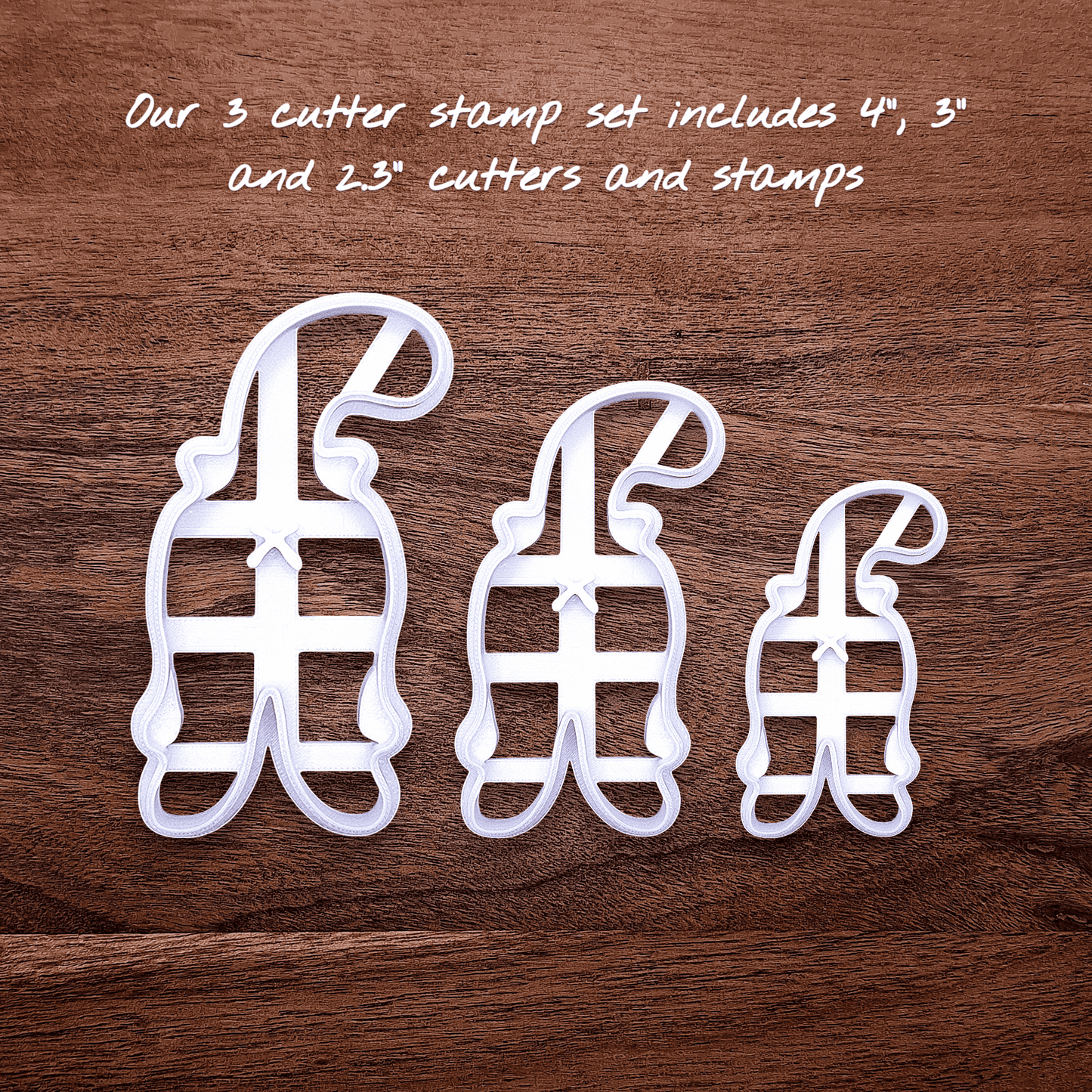 Funny cat butt cookie cutter available in a 3-piece set or individual sizes, perfect for baking, fondant, crafts, and gag gifts.