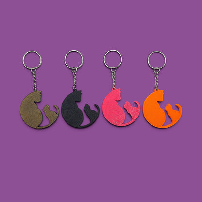 Customizable cat mom keychains, 30 unique color options, great for keys, backpacks, and small classroom gifts with charm for kitty lovers.