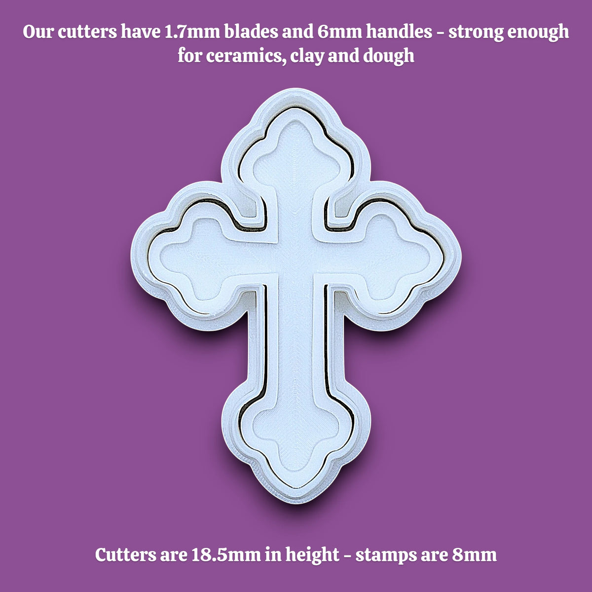 Cross cookie cutter and stamp, perfect for Easter, Christmas, baptism and VBS treats. Can be used for fondant, cookies, clay, ceramics and biscuits.