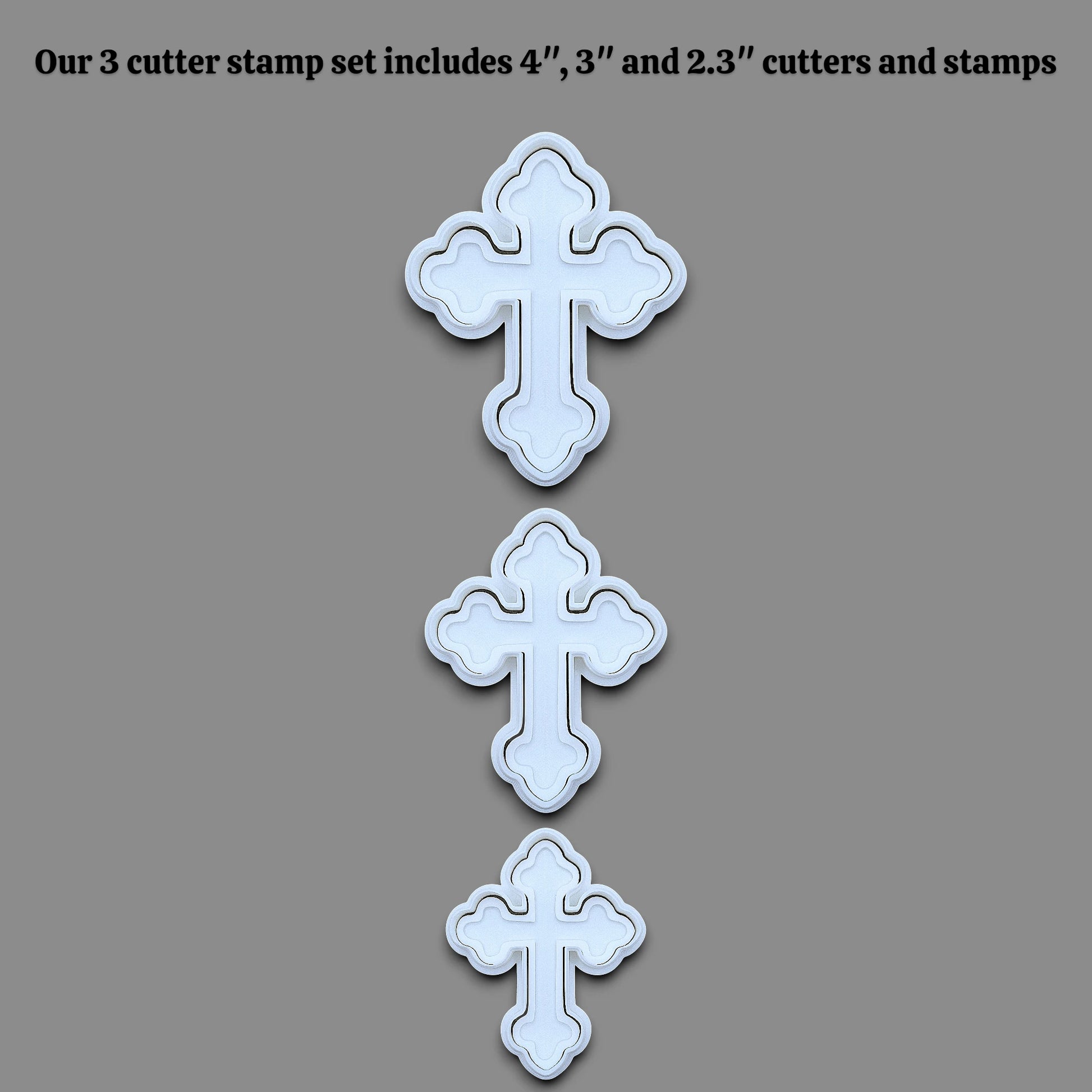 Cross cookie cutter and stamp set, perfect for Easter, Christmas, baptism and VBS treats. Can be used for fondant, cookies, clay, ceramics and biscuits.