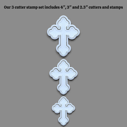 Cross cookie cutter and stamp set, perfect for Easter, Christmas, baptism and VBS treats. Can be used for fondant, cookies, clay, ceramics and biscuits.