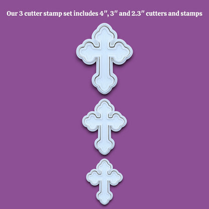 Cross cookie cutter and stamp set, perfect for Easter, Christmas, baptism and VBS treats. Can be used for fondant, cookies, clay, ceramics and biscuits.