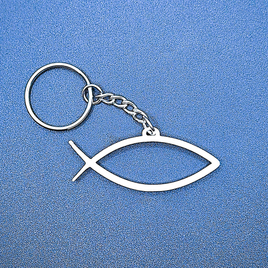 Christian Fish Keychain, handmade faith symbols for church groups, Bible studies, gifts, and daily inspiration.