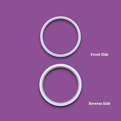 Front and reverse of round circle cookie cutter for baking, fondant, and crafts. Durable, food-safe, handmade circular tool available in multiple sizes for perfect shapes.