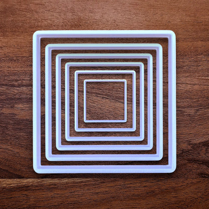 Handmade and customizable square cookie cutter set, perfect for baking cute shapes, fondant, parties and crafts.