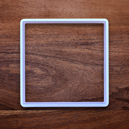 Handmade and customizable square cookie cutter in white, perfect for baking cute shapes, fondant, parties and crafts.