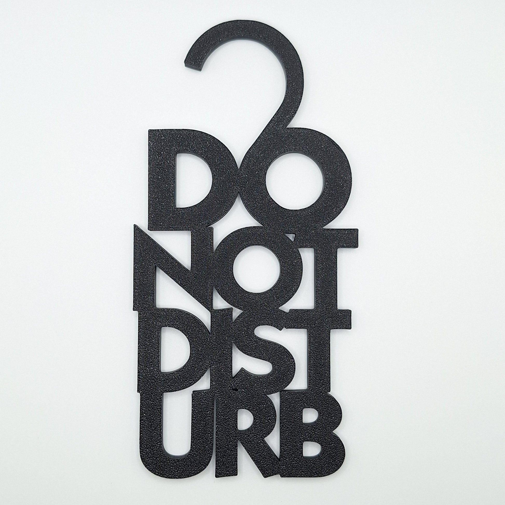 Black Do Not Disturb door hanger sign, perfect for bedrooms, offices, dorms, or quiet zones to ensure privacy and no interruptions.