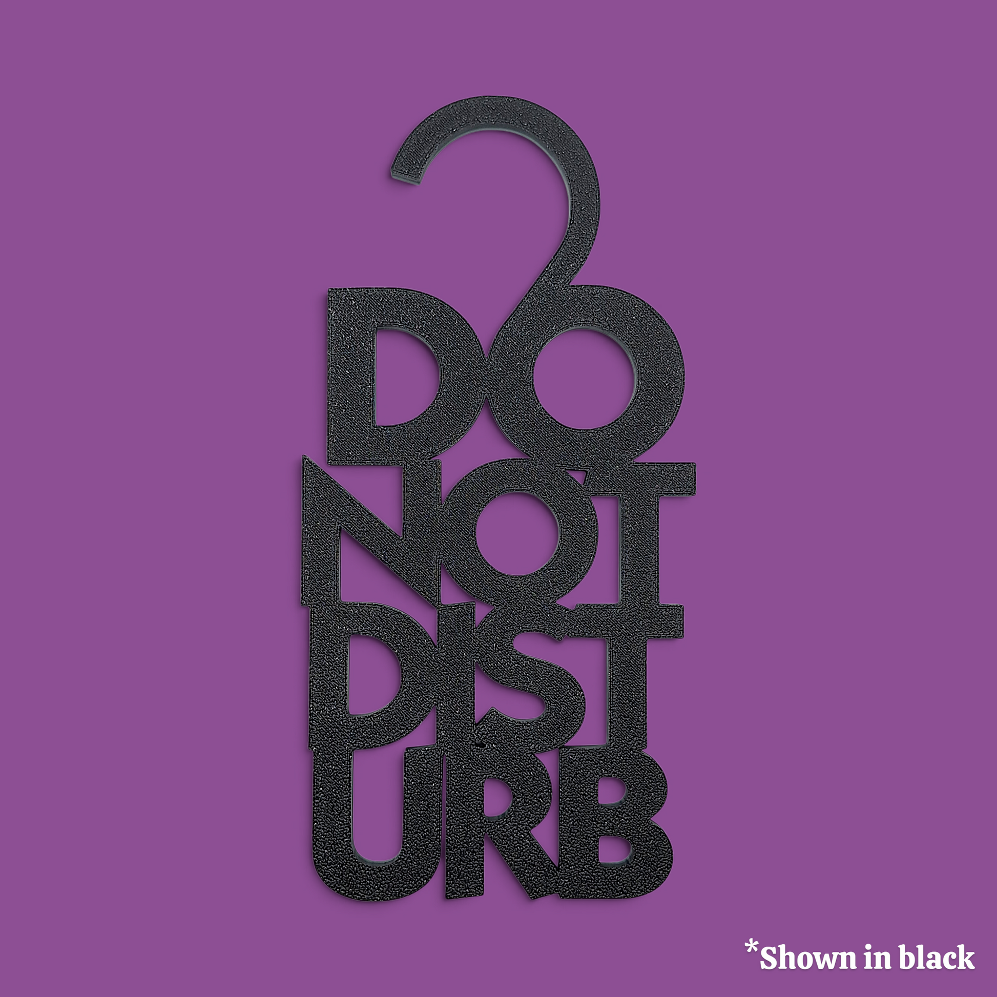 Black Do Not Disturb door hanger sign, perfect for bedrooms, offices, dorms, or quiet zones to ensure privacy and no interruptions.