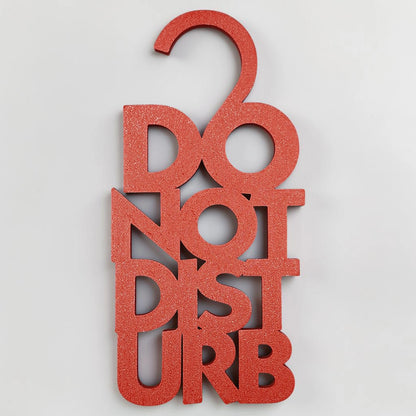 Maroon red Do Not Disturb sign with bold lettering, ideal for hotel rooms, office spaces, and personal areas needing uninterrupted privacy.