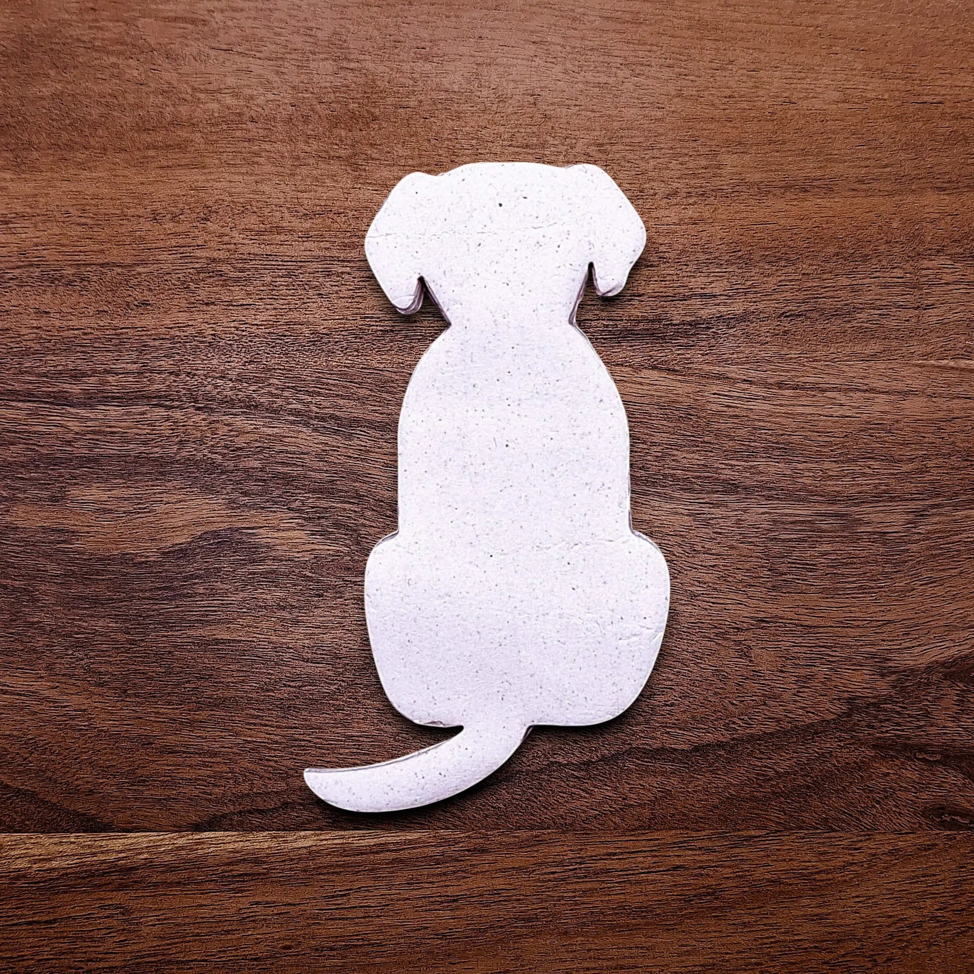 Dog-shaped cookie cutter dough cutout, perfect for pet-themed treats, parties, or homemade dog cookies – eco-friendly and handmade.