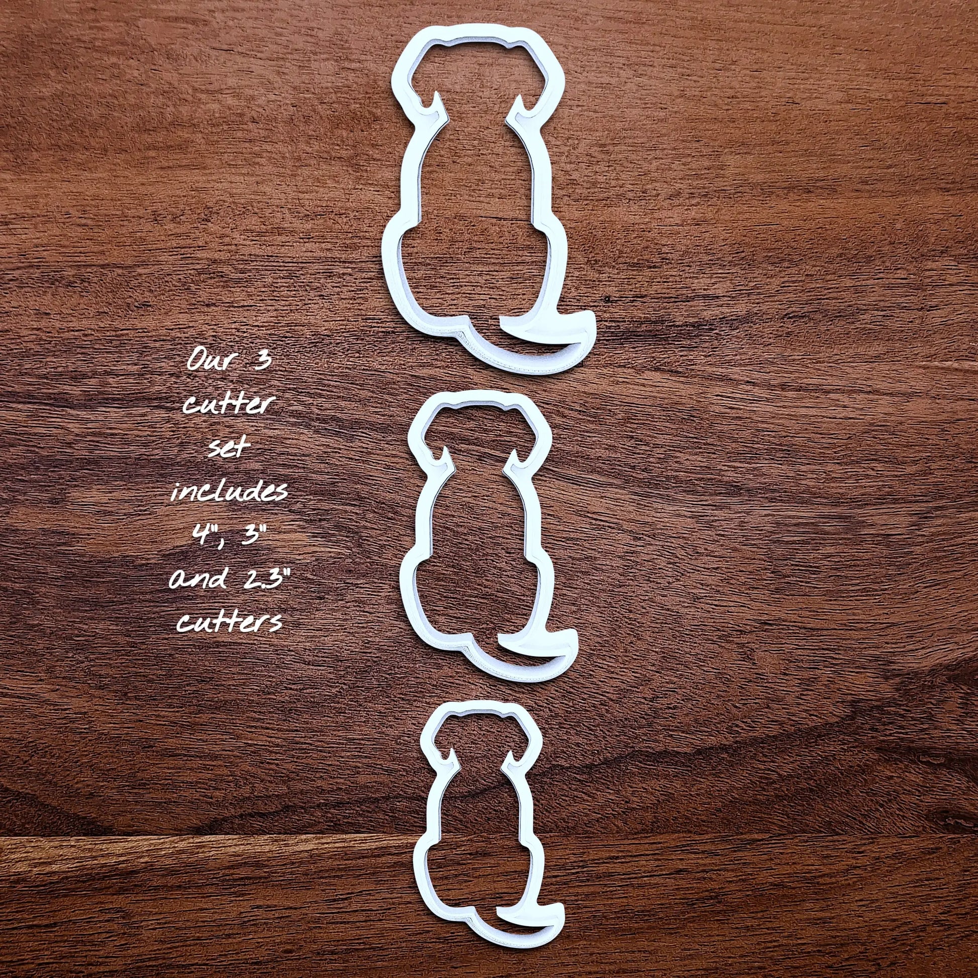 Dog-shaped cookie cutter set, perfect for pet-themed treats, parties, or homemade dog cookies – eco-friendly and handmade.