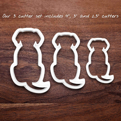 Set of 3 eco-friendly dog cookie cutters in small, medium, and large sizes—perfect for baking homemade treats, crafts, and pet party goodies.