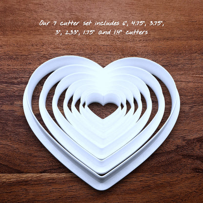 Customizable heart cookie cutter available in multiple sizes and 30 colors. Ideal for Valentine’s Day cookies, fondant, biscuits, and personalized baking projects.