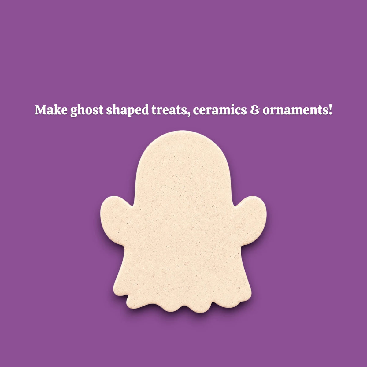 Ghost cookie cutter cutout – great for Halloween cookies, fondant, or crafts with clean, detailed imprints.