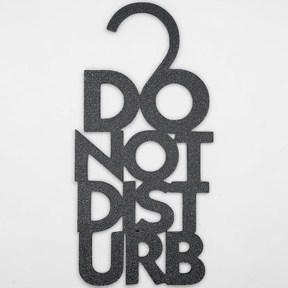 Black Do Not Disturb door hanger sign with bold white text, perfect for bedrooms, offices, dorms, or quiet zones to ensure privacy and no interruptions.