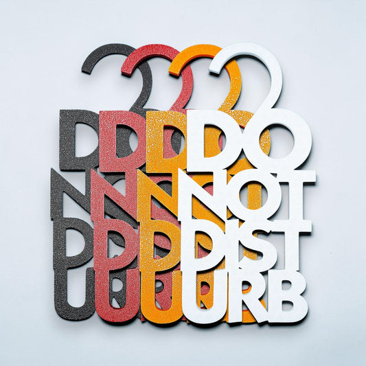 Do Not Disturb signs with clean, modern black text—perfect minimalist sign for professional or personal use to block unwanted interruptions.