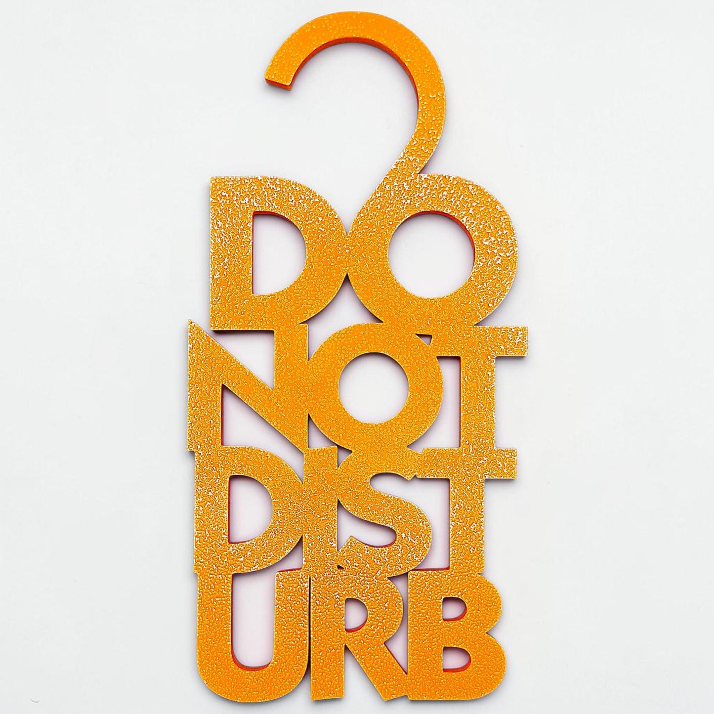 Bright orange Do Not Disturb door sign with high-contrast white text, great for study rooms, home offices, or gaming setups that require focus.