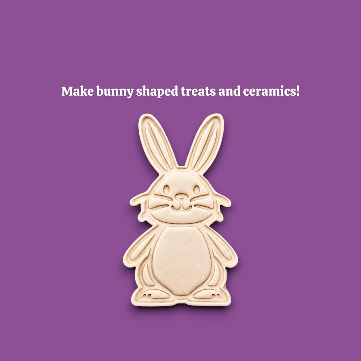 Bunny Rabbit Cookie Cutter dough cutout and imprint, perfect for animal-themed baking, Easter crafts, and rabbit lovers.