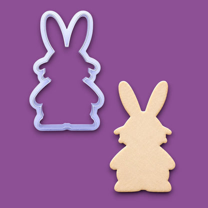 Bunny Rabbit Cookie Cutter and dough cutout, perfect for animal-themed baking, Easter crafts, and rabbit lovers.