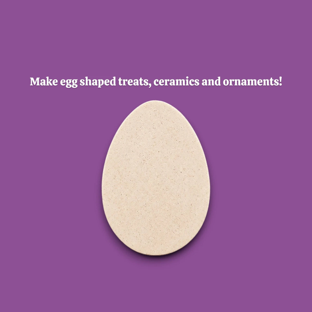 Egg-shaped cookie cutout for Easter treats, spring baking, fondant, and crafts - food-safe and biodegradable.