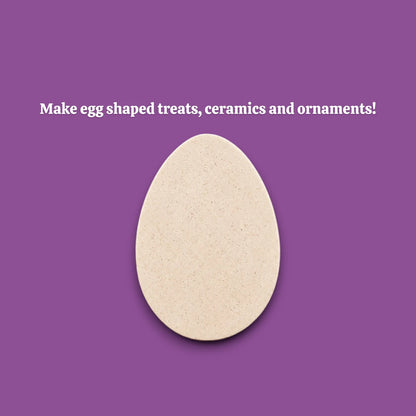 Egg-shaped cookie cutout for Easter treats, spring baking, fondant, and crafts - food-safe and biodegradable.