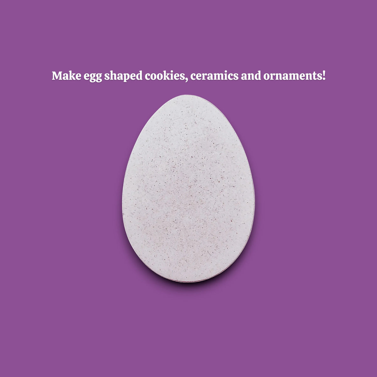 Egg-shaped cookie cutout for Easter treats, spring baking, fondant, and crafts - food-safe and biodegradable.