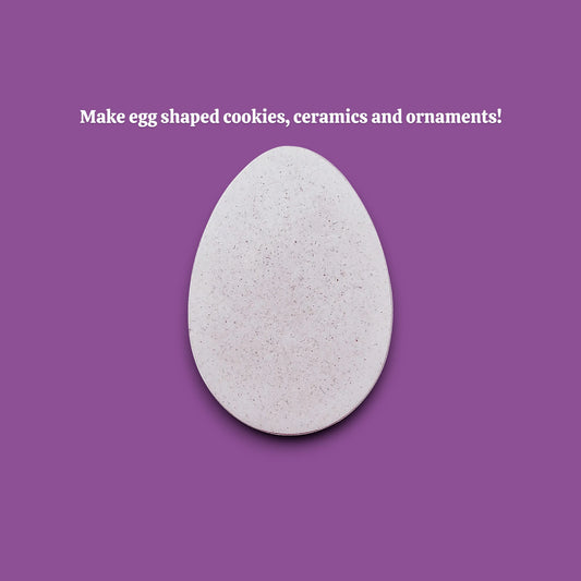 Egg-shaped cookie cutout for Easter treats, spring baking, fondant, and crafts - food-safe and biodegradable.