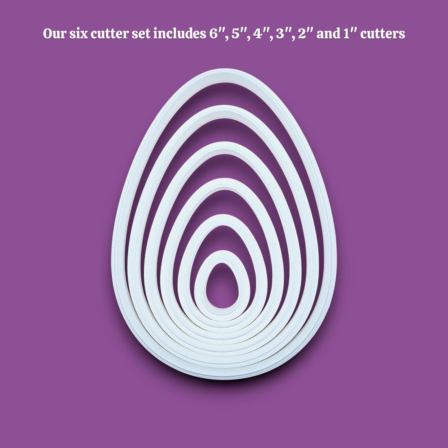 Customizable Egg Cookie Cutter Set – Oval-shaped baking tool for cookies, fondant, sandwiches, and crafts, available in multiple sizes and vibrant colors.