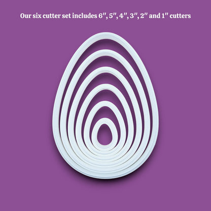 Customizable Egg Cookie Cutter Set – Oval-shaped baking tool for cookies, fondant, sandwiches, and crafts, available in multiple sizes and vibrant colors.