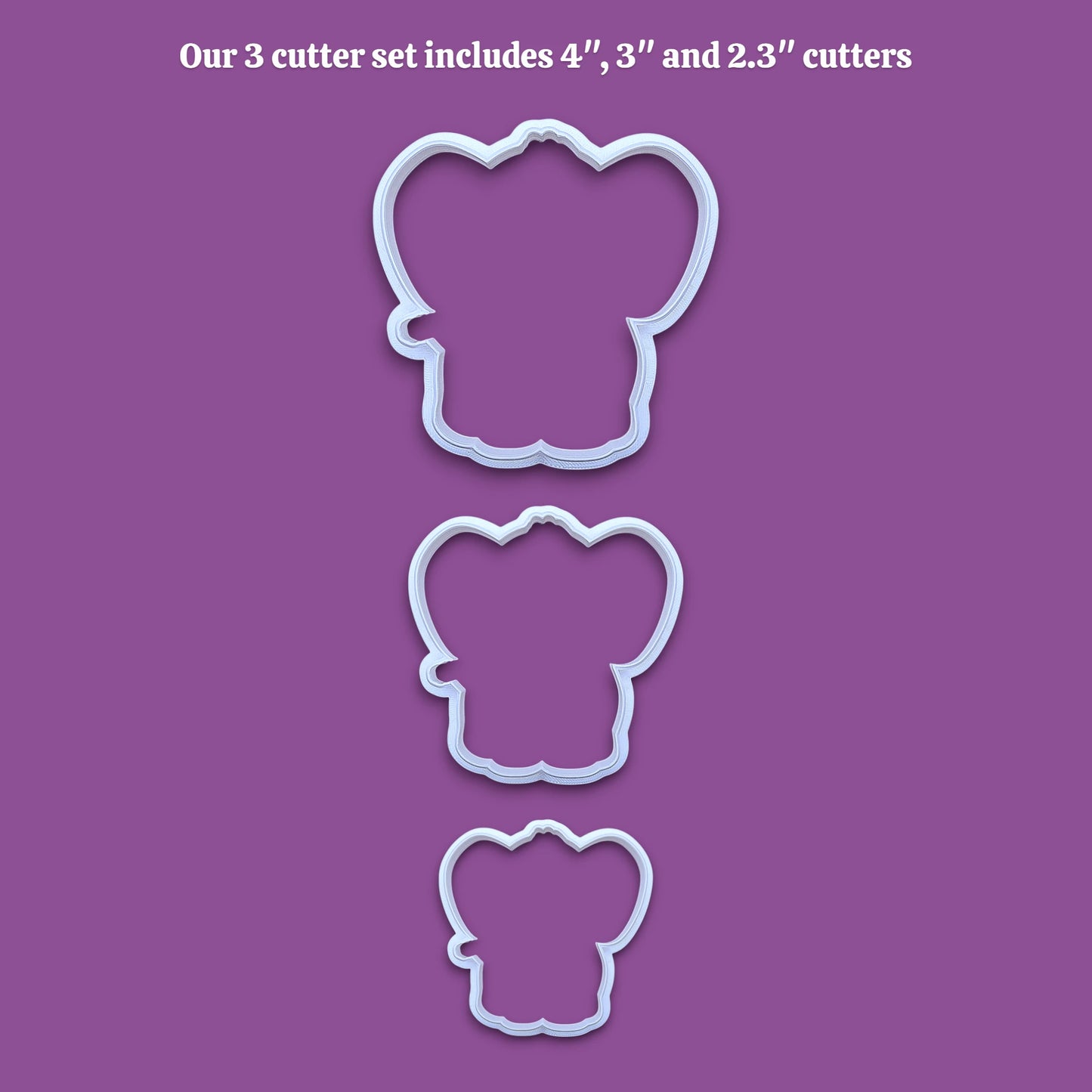 Elephant Cookie Cutter & Stamp Set- Safari Craft Ceramic & Fondant Mold