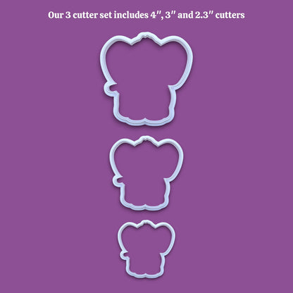 Elephant Cookie Cutter & Stamp Set- Safari Craft Ceramic & Fondant Mold