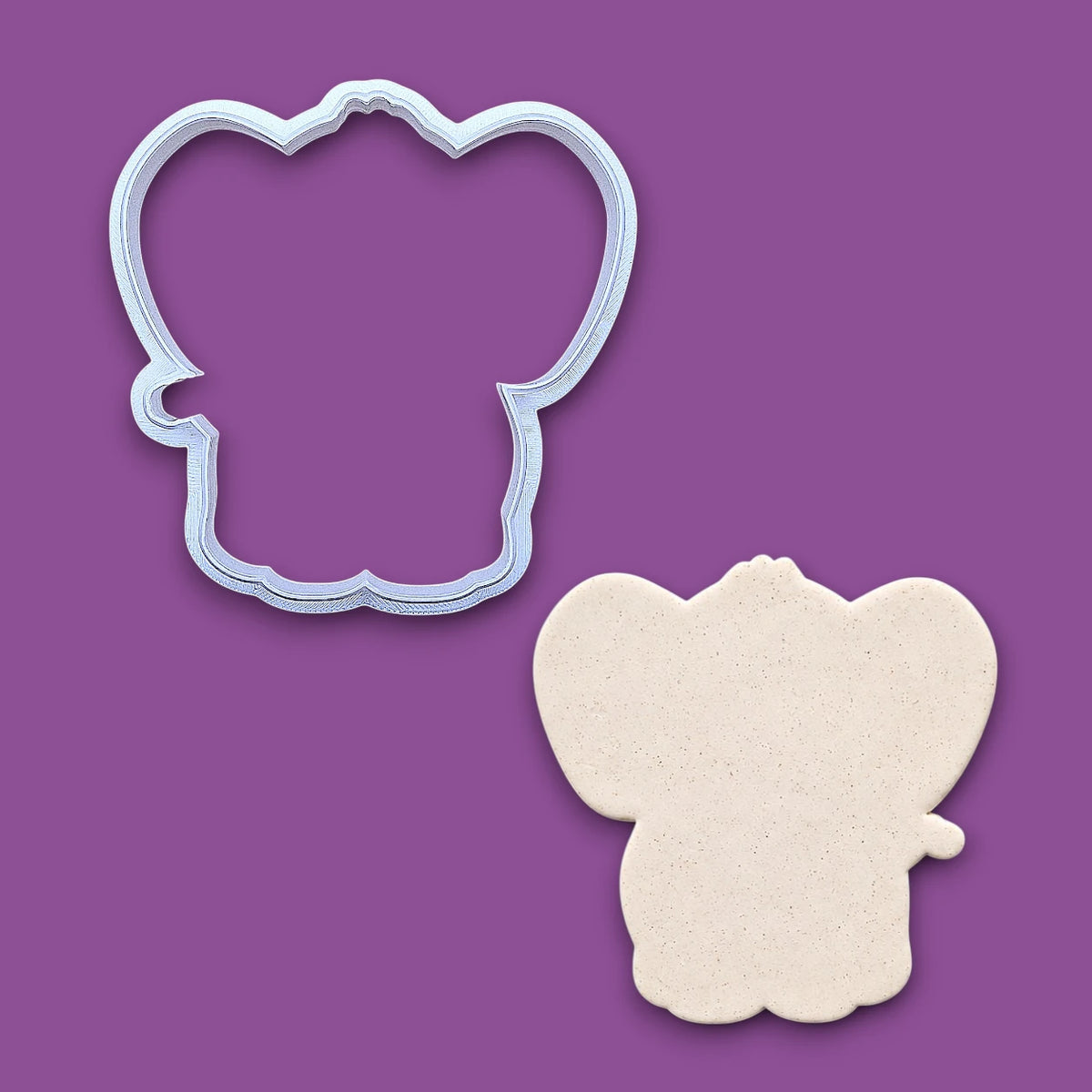 Elephant Cookie Cutter & Stamp Set- Safari Craft Ceramic & Fondant Mold