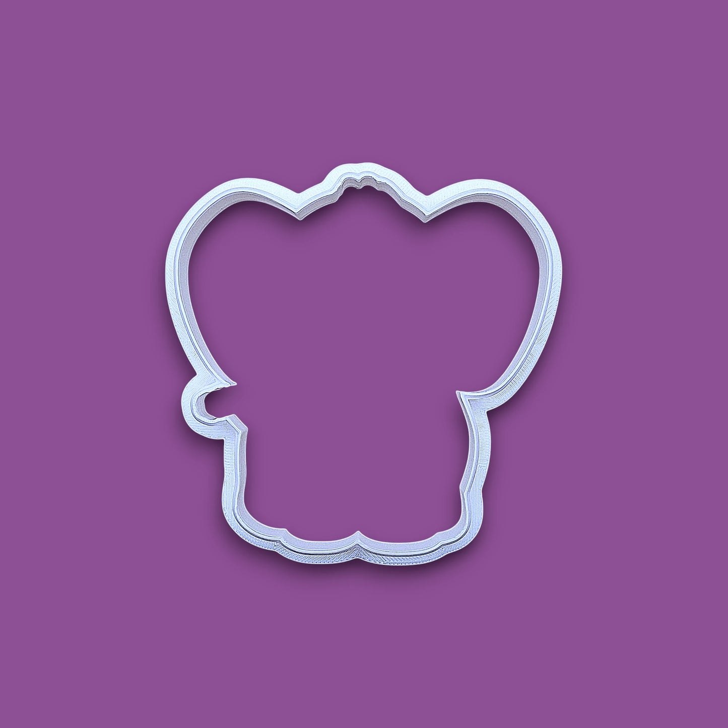 Handmade and customizable elephant cookie cutter, perfect for safari themed birthday parties, baby shower treats, or gifting to animal lovers.