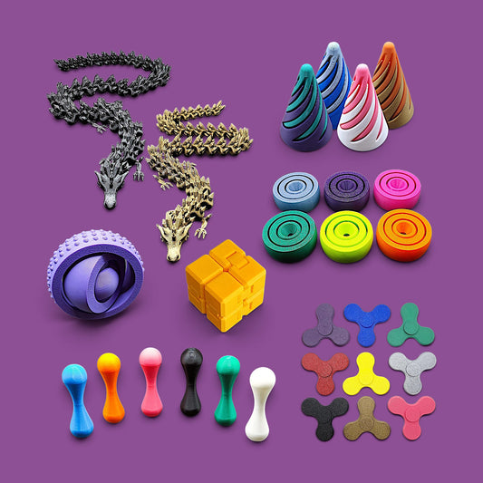 Fidget Party Pack - 7 Customizable Fidget Toys for Anxiety and Focus